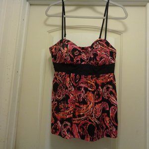 SUNSHINE GIRL BRIGHT SILKY SUNTOP W BUILT IN BRA TINY STRAPS L